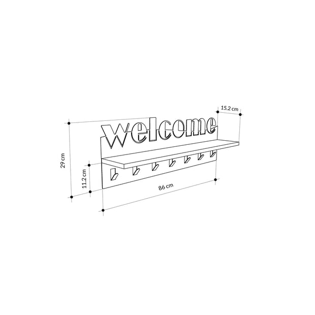 Appendiabiti a muro Welcome Bianco (4)