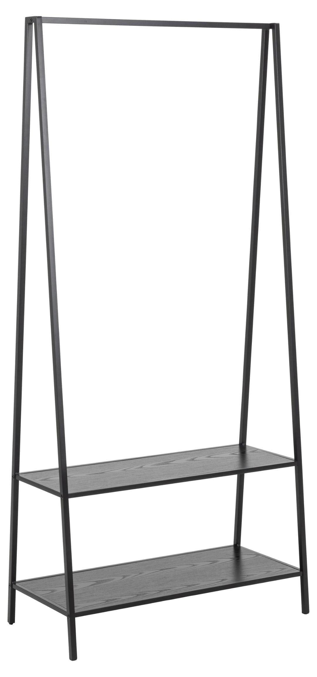 Actona Appendiabiti da terra in metallo e MDF Seaford Nero