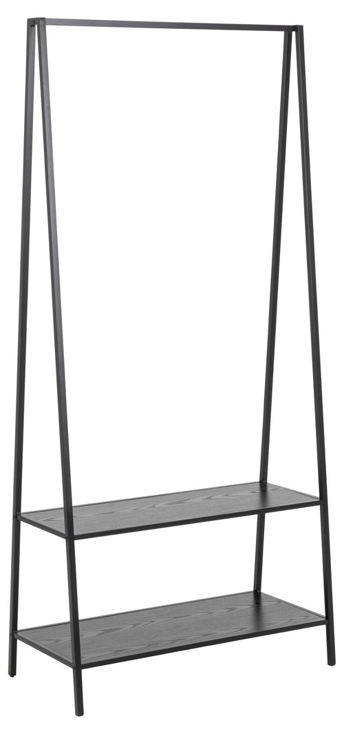 Actona Appendiabiti da terra in metallo e MDF Seaford Nero
