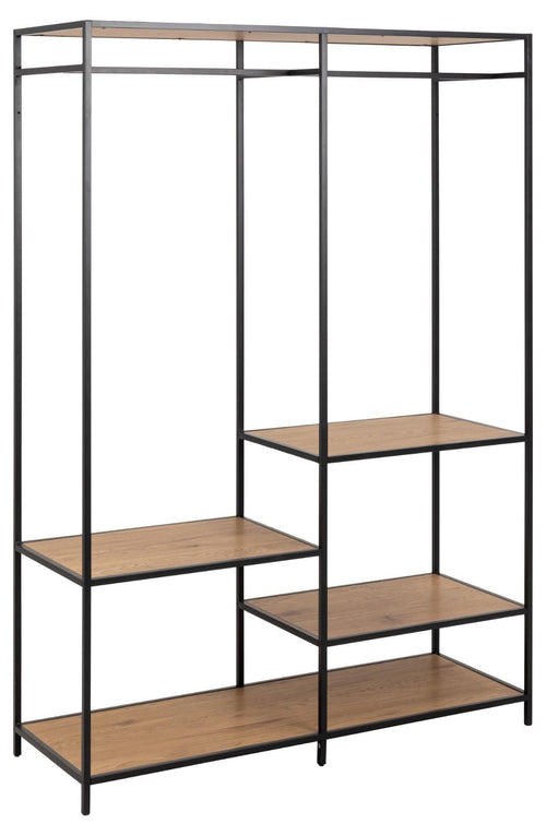 Actona Appendiabiti da terra in metallo e MDF Seaford Nero