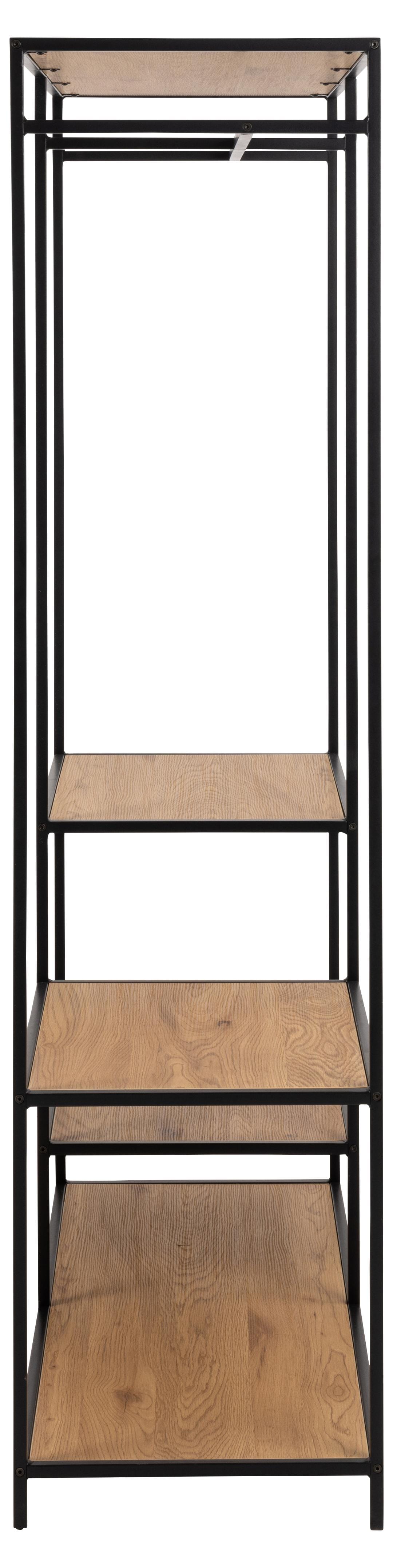 Actona Appendiabiti da terra in metallo e MDF Seaford Nero