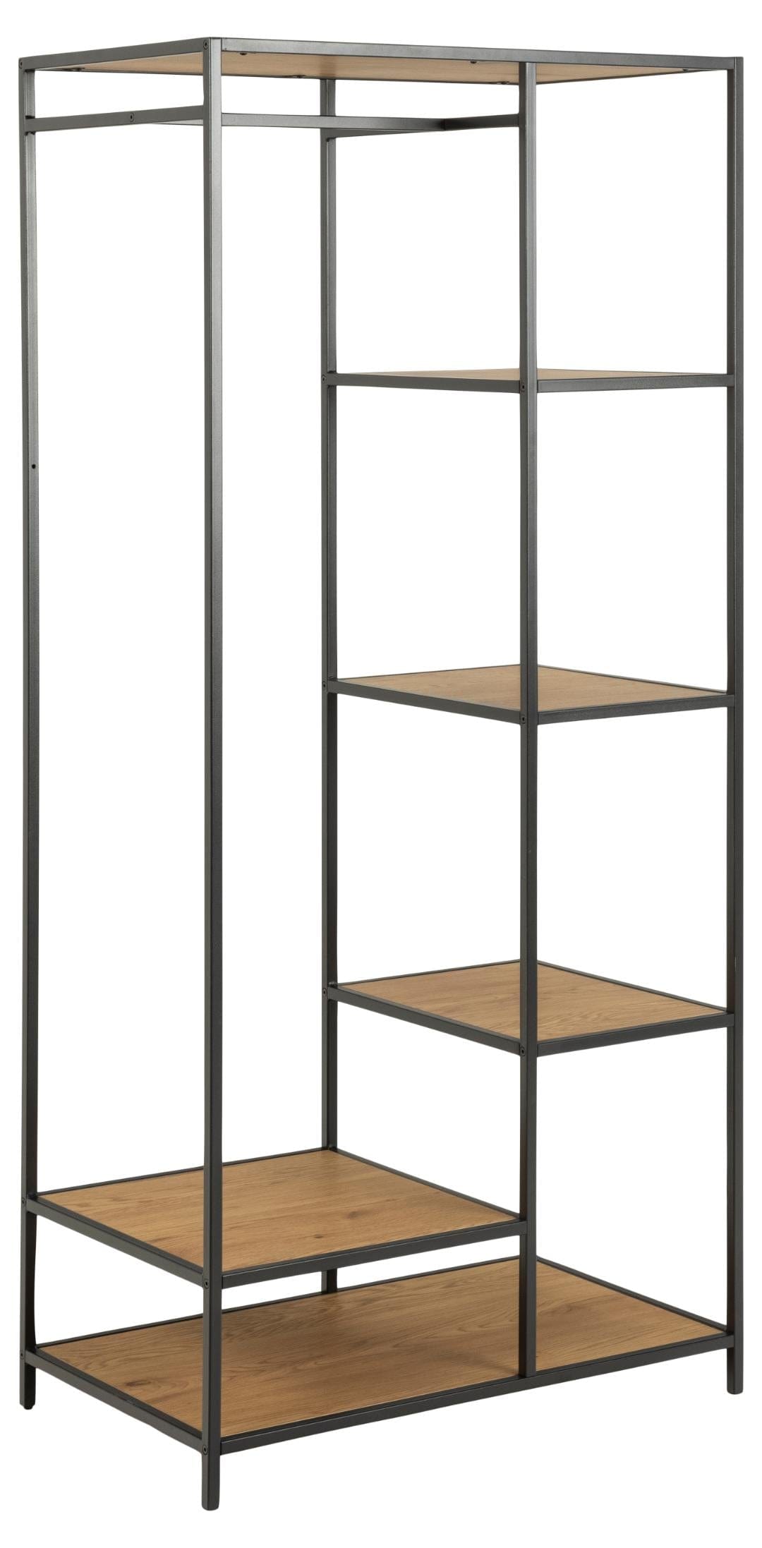 Actona Appendiabiti da terra in metallo e MDF Seaford Nero