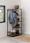 Actona Appendiabiti da terra in metallo e MDF Seaford Nero