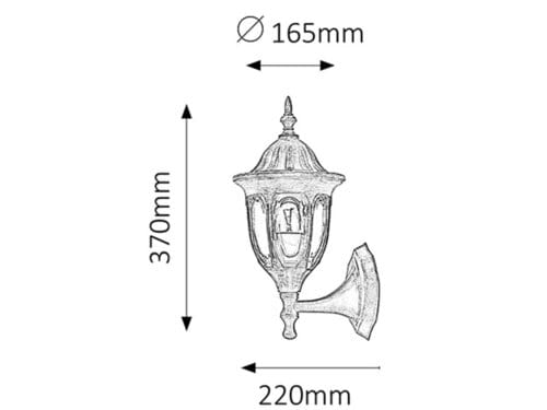 Applique da esterno Milano 8372 Oro (1)
