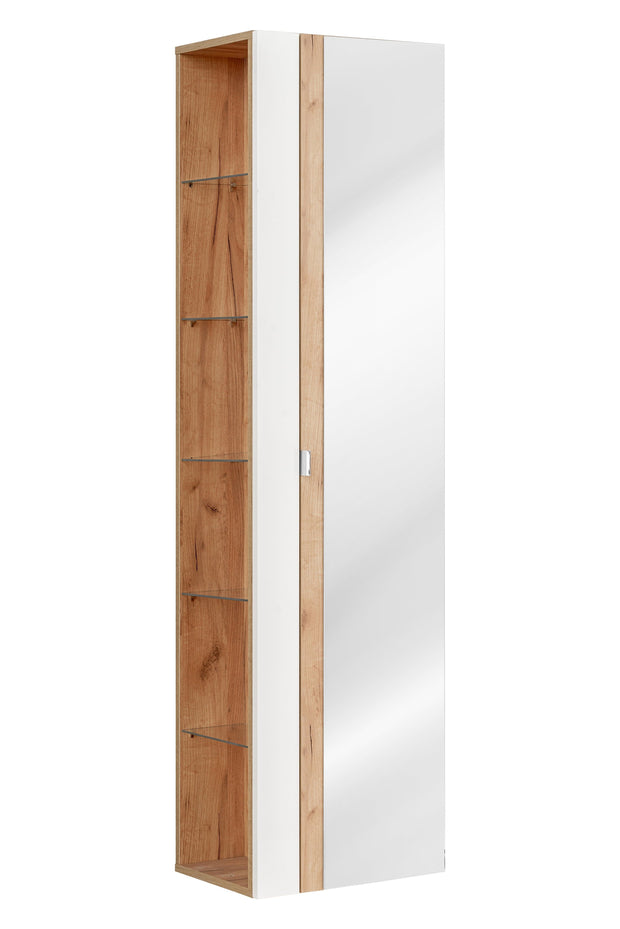 Comad Armadietto bagno alto con 1 anta e specchio Capri Bianco
