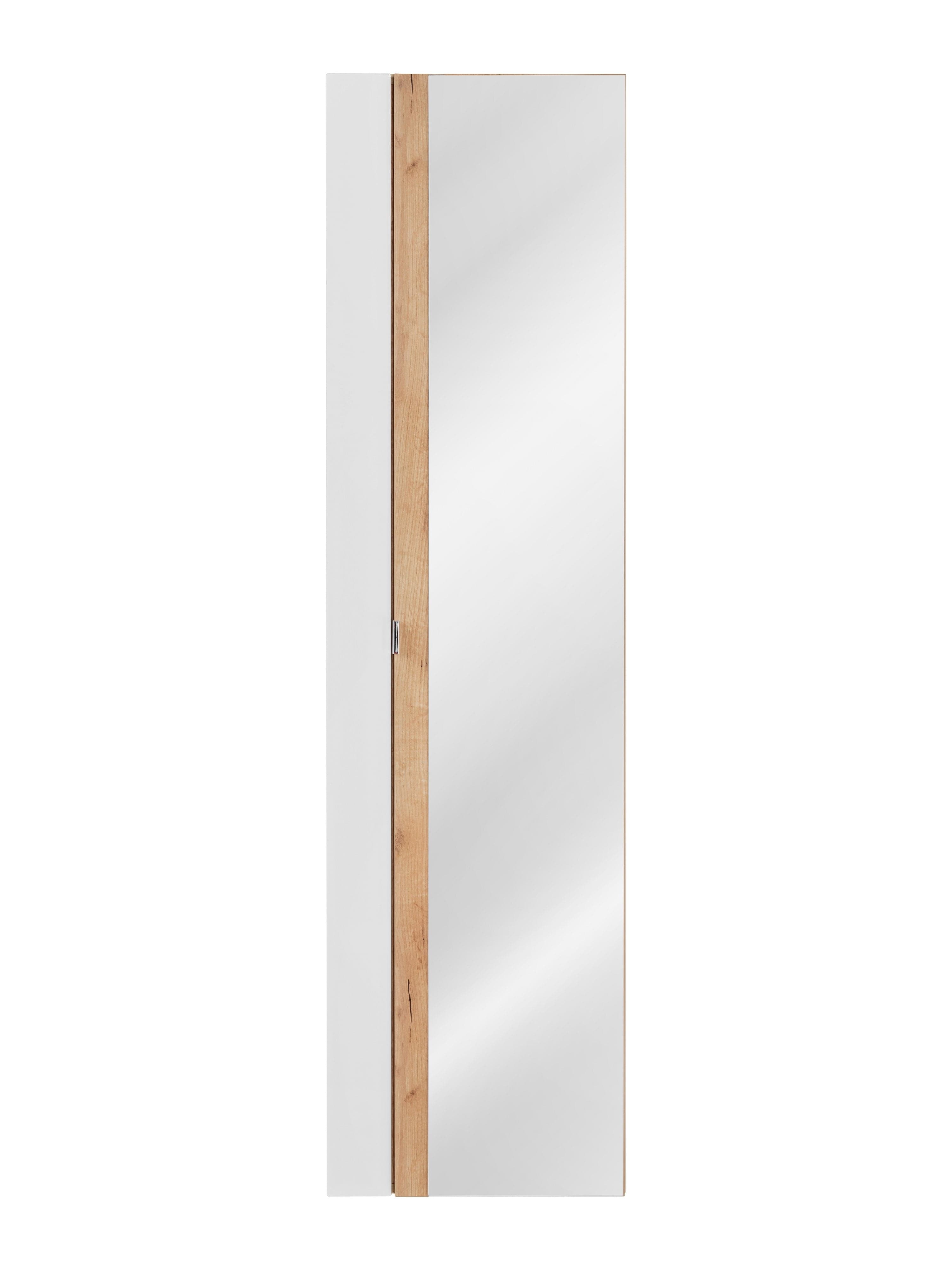 Comad Armadietto bagno alto con 1 anta e specchio Capri Bianco