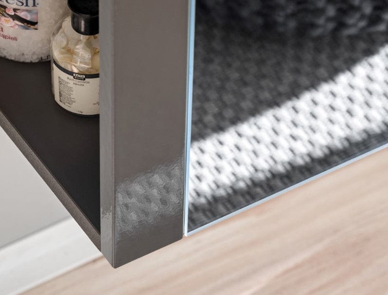 Comad Armadietto bagno alto con 1 anta e specchio Twist Grigio