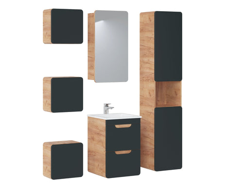 Comad Armadietto bagno alto con 2 ante Aruba Cosmos Nero