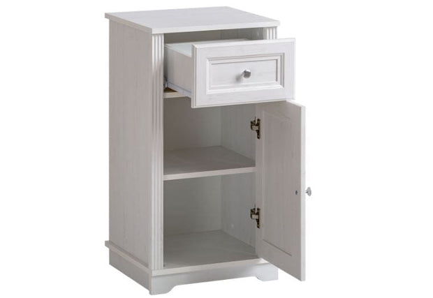 Comad Armadietto da bagno con 1 anta e 1 cassetto Palace Andersen Bianco