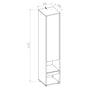 Lenart Armadio alto con 1 anta battente e 1 cassetto BC07 Grigio Opaco