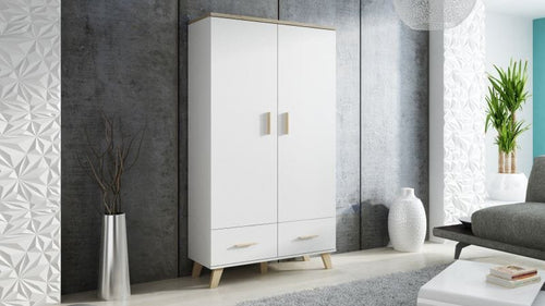 Halmar Armadio con 2 ante e 2 cassetti Lotta Bianco