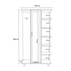 Armadio da ingresso con 1 anta e specchio Ceviz L1306 Quercia (4)