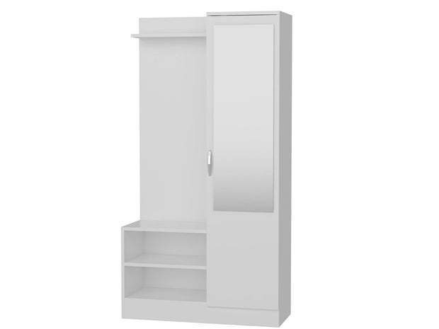 Armadio da ingresso con 1 anta e specchio Dafne Bianco (2)
