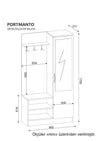 Armadio da ingresso con 1 anta e specchio Dafne Bianco (3)