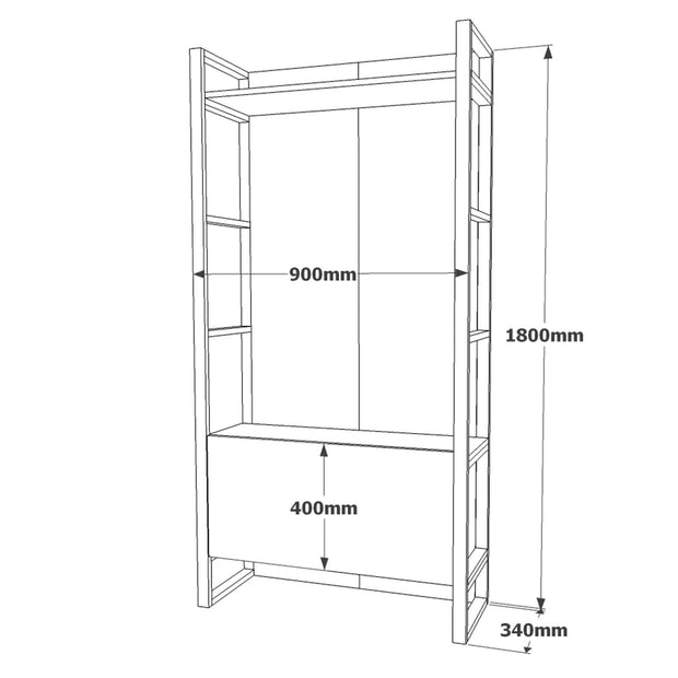 Armadio da ingresso con 1 anta e specchio ML17-A Pino (5)