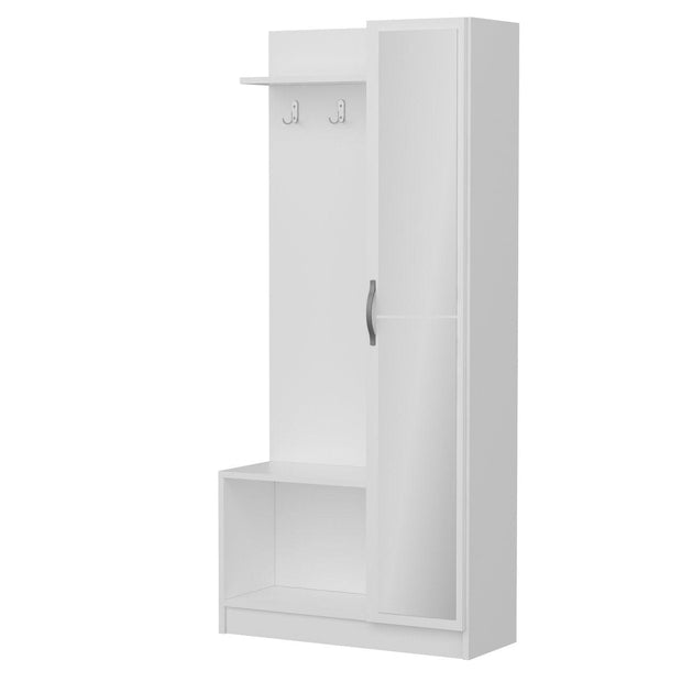 Armadio da ingresso con 1 anta e specchio Noah 3920 Bianco (4)
