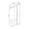 Armadio da ingresso con 1 anta e specchio Noah 3920 Bianco (5)
