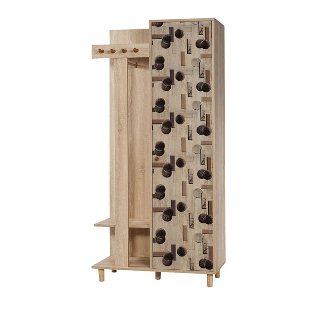 Armadio da ingresso con 1 anta Garmanto 90-522 Quercia (4)