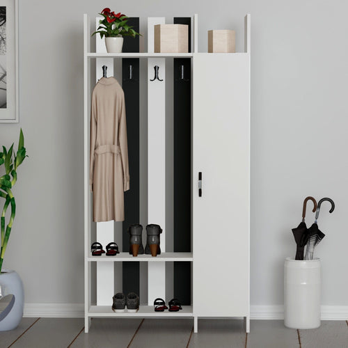 Armadio da ingresso con 1 anta Pro Bianco