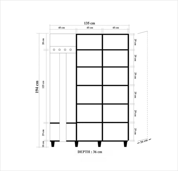 Armadio da ingresso con 2 ante Garmanto 135-522 Quercia (7)