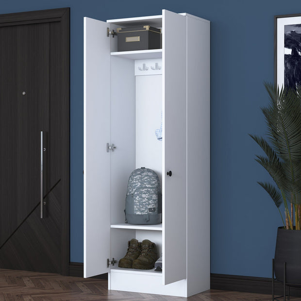 Armadio da ingresso con 2 ante P6 M14-2576 Bianco (3)