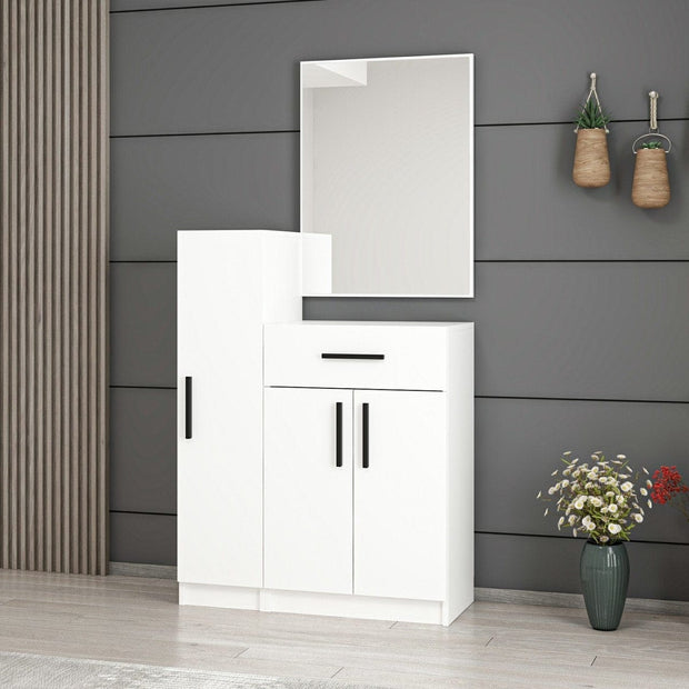Armadio da ingresso con 3 ante e 1 cassetto Noah 7296 Bianco