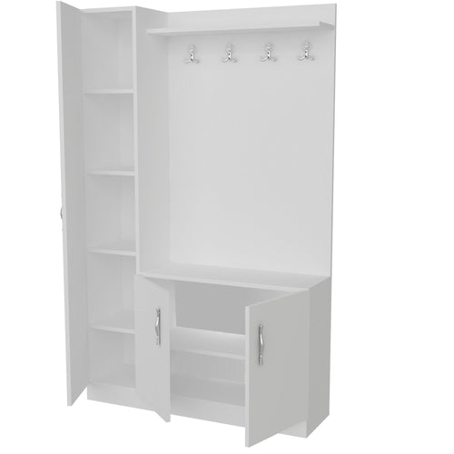 Asir Armadio da ingresso con 3 ante e specchio Naturel Bianco