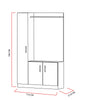 Armadio da ingresso con 3 ante e specchio Naturel Bianco (3)