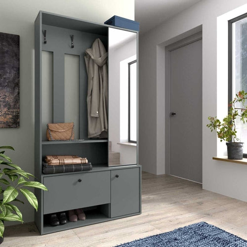 Halmar Armadio da ingresso con 3 ante e specchio Spot Verde