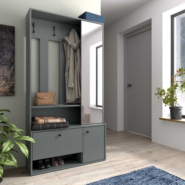 Halmar Armadio da ingresso con 3 ante e specchio Spot Verde