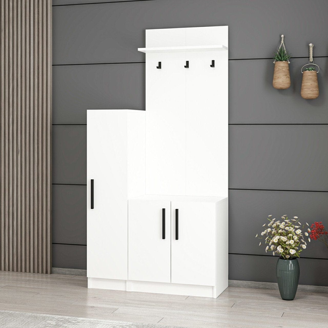 Armadio da ingresso con 3 ante Noah 7295 Bianco