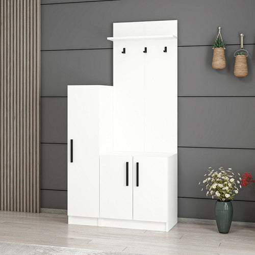 Armadio da ingresso con 3 ante Noah 7295 Bianco