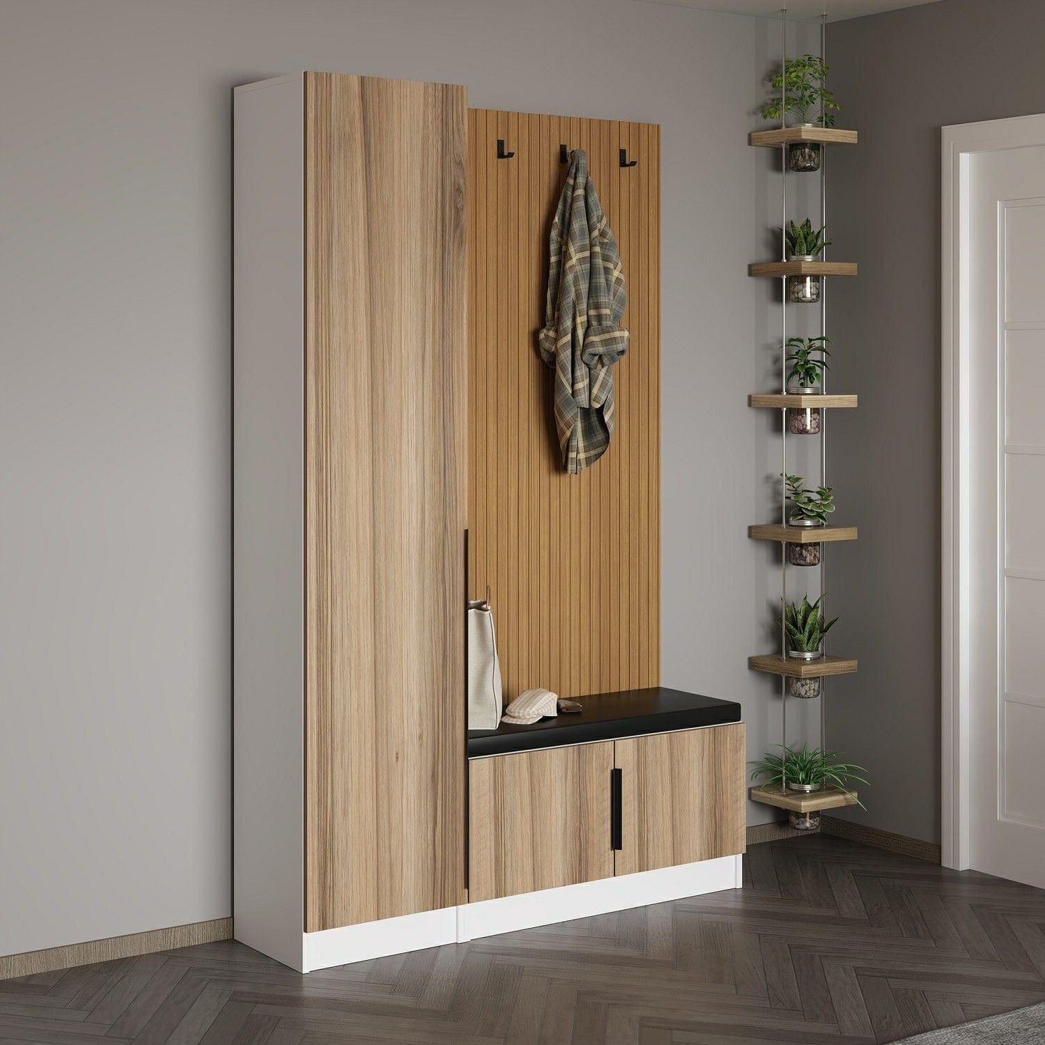 Armadio da ingresso con 3 ante Noah 8312 Noce (1)