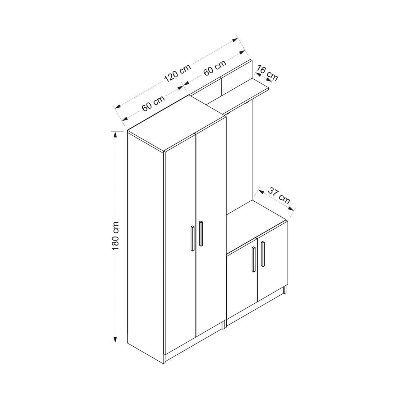 Asir Armadio da ingresso con 4 ante Noah 7300 Bianco