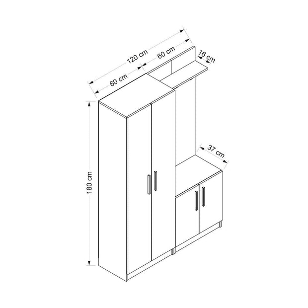 Asir Armadio da ingresso con 4 ante Noah 7300 Bianco