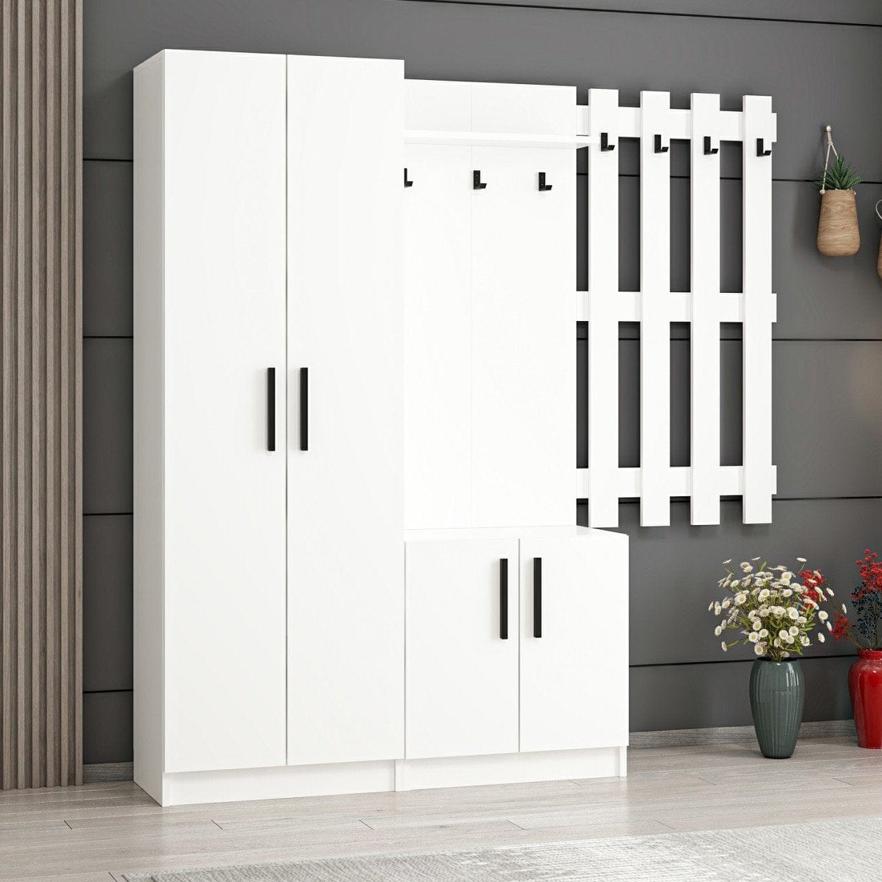 Armadio da ingresso con 4 ante Noah 7307 Bianco (2)