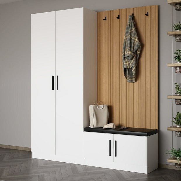 Armadio da ingresso con 4 ante Noah 8289 Bianco (2)