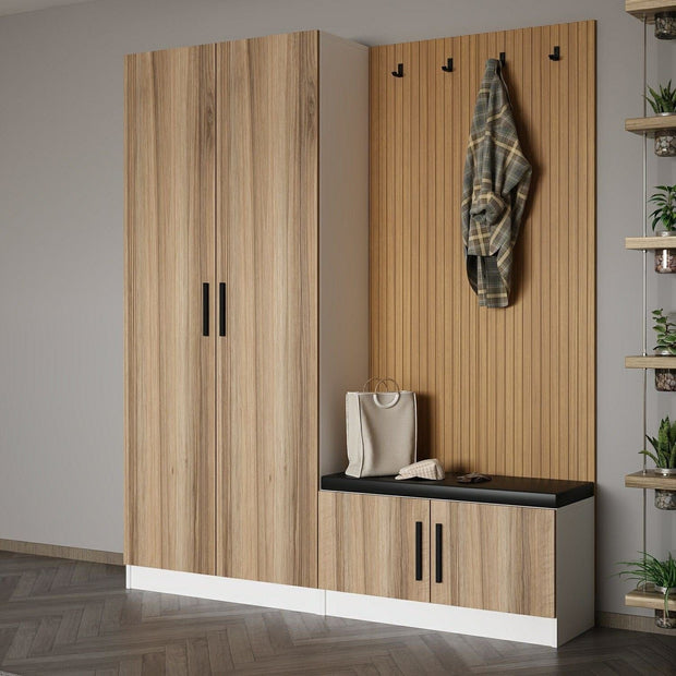Armadio da ingresso con 4 ante Noah 8301 Noce (2)