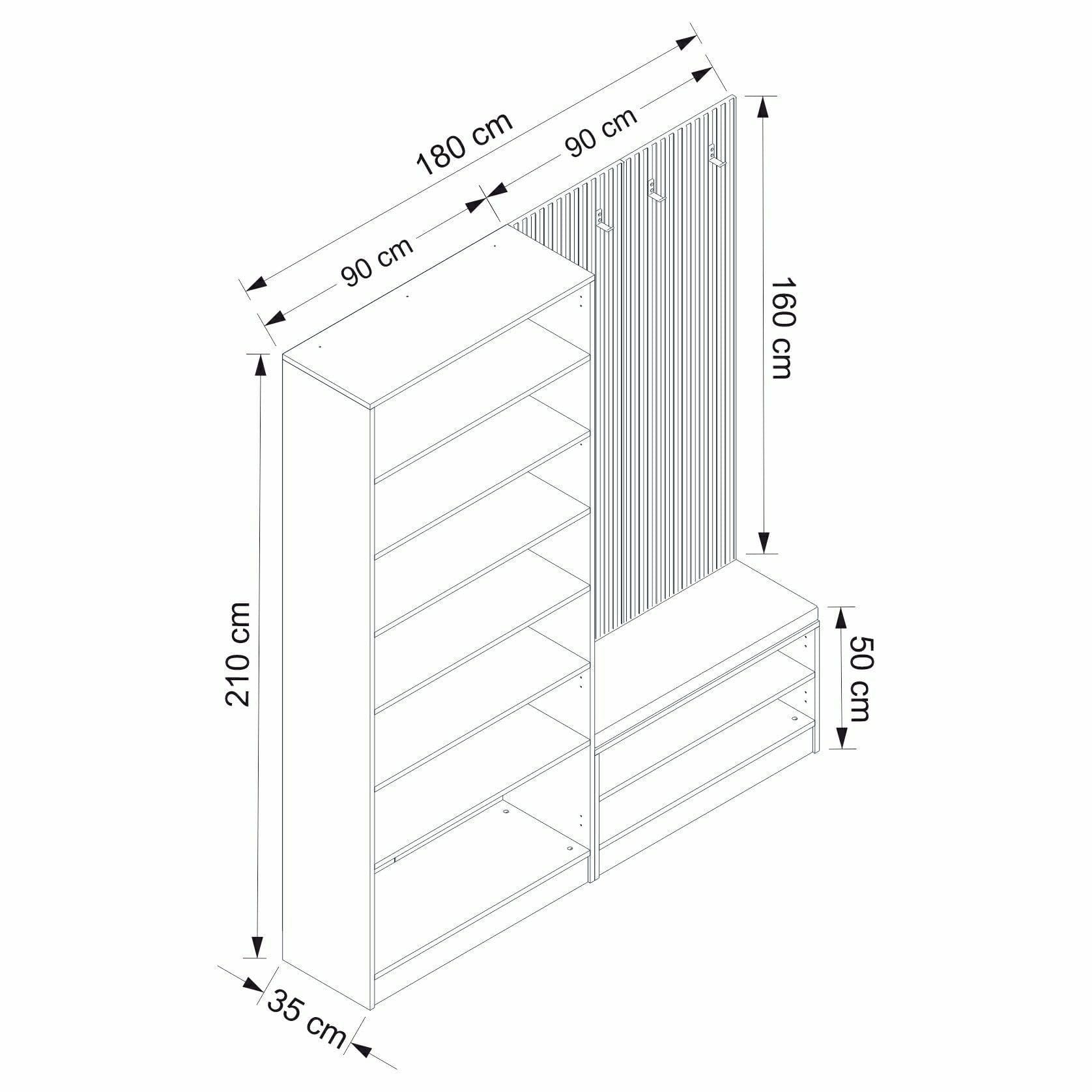 Armadio da ingresso con 4 ante Noah 8301 Noce (7)