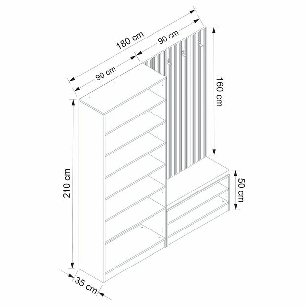 Armadio da ingresso con 4 ante Noah 8301 Noce (7)