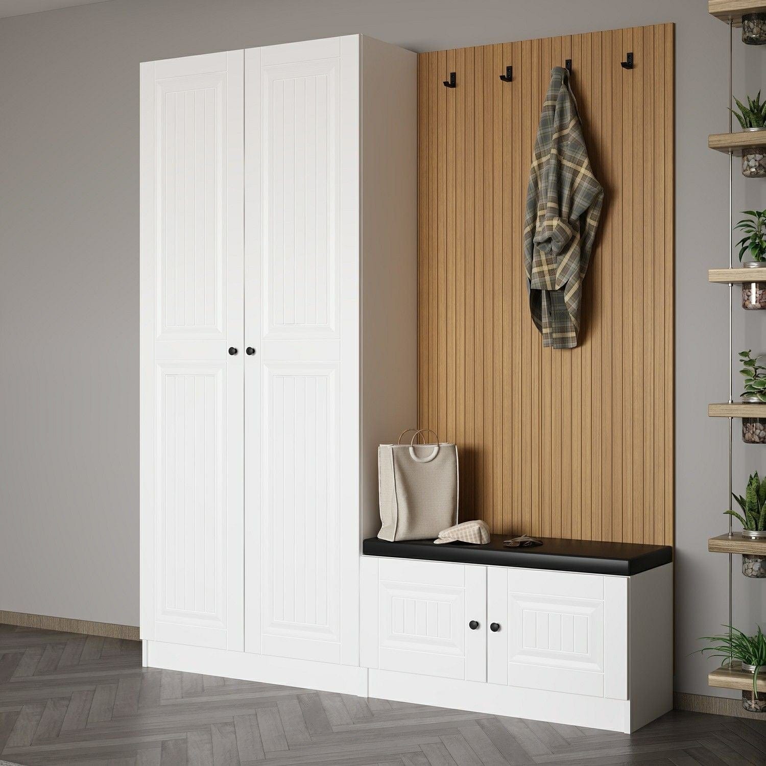 Armadio da ingresso con 4 ante Noah 8319 Bianco (2)