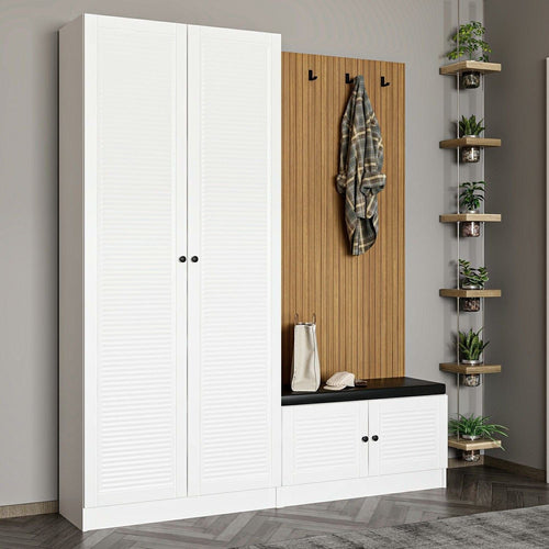 Armadio da ingresso con 4 ante Noah 8453 Bianco