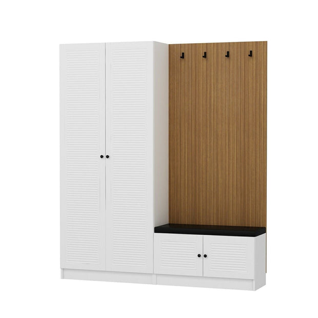 Armadio da ingresso con 4 ante Noah 8453 Bianco (5)