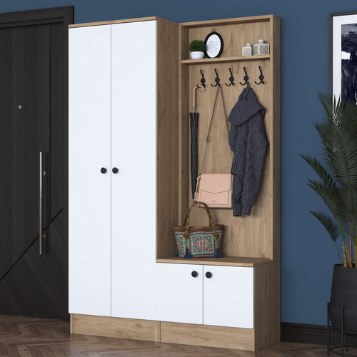 Armadio da ingresso con 4 ante P6 M11-2389 Noce (1)