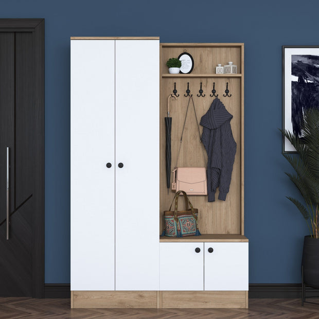 Armadio da ingresso con 4 ante P6 M5-2423 Bianco (2)