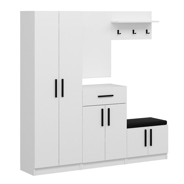 Armadio da ingresso con 6 ante e 1 cassetto Noah 7309 Bianco (3)