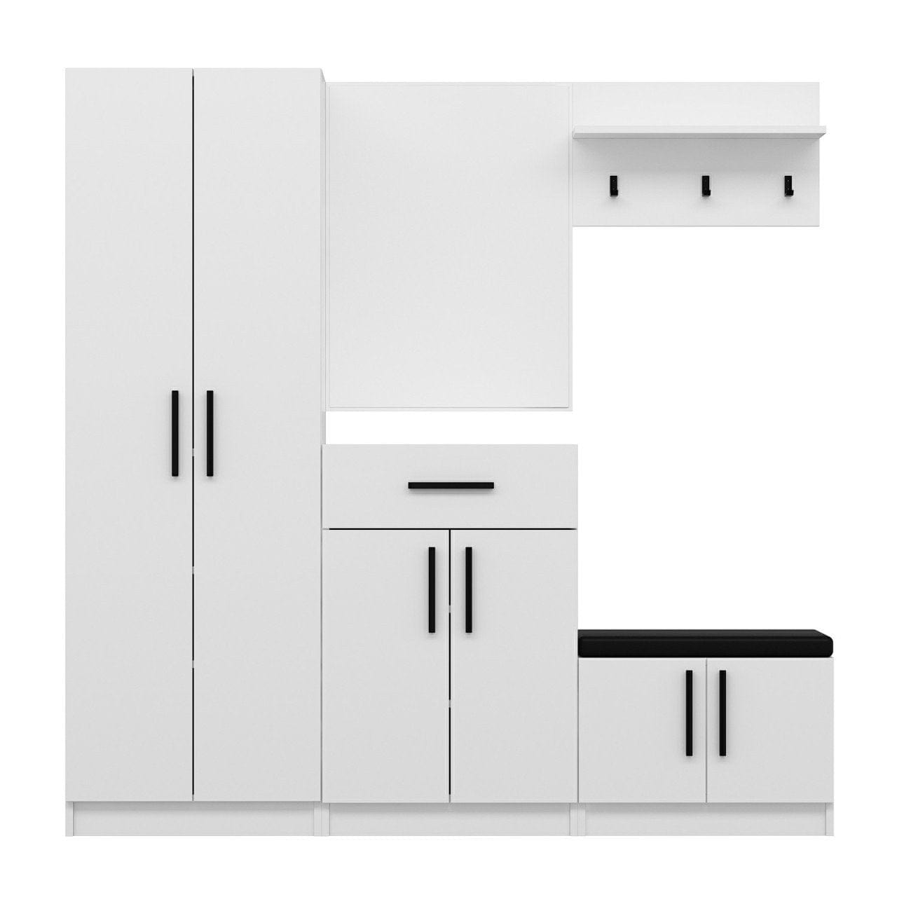 Armadio da ingresso con 6 ante e 1 cassetto Noah 7309 Bianco (4)