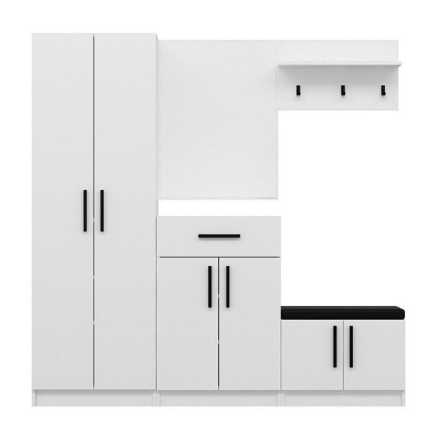 Armadio da ingresso con 6 ante e 1 cassetto Noah 7309 Bianco (4)