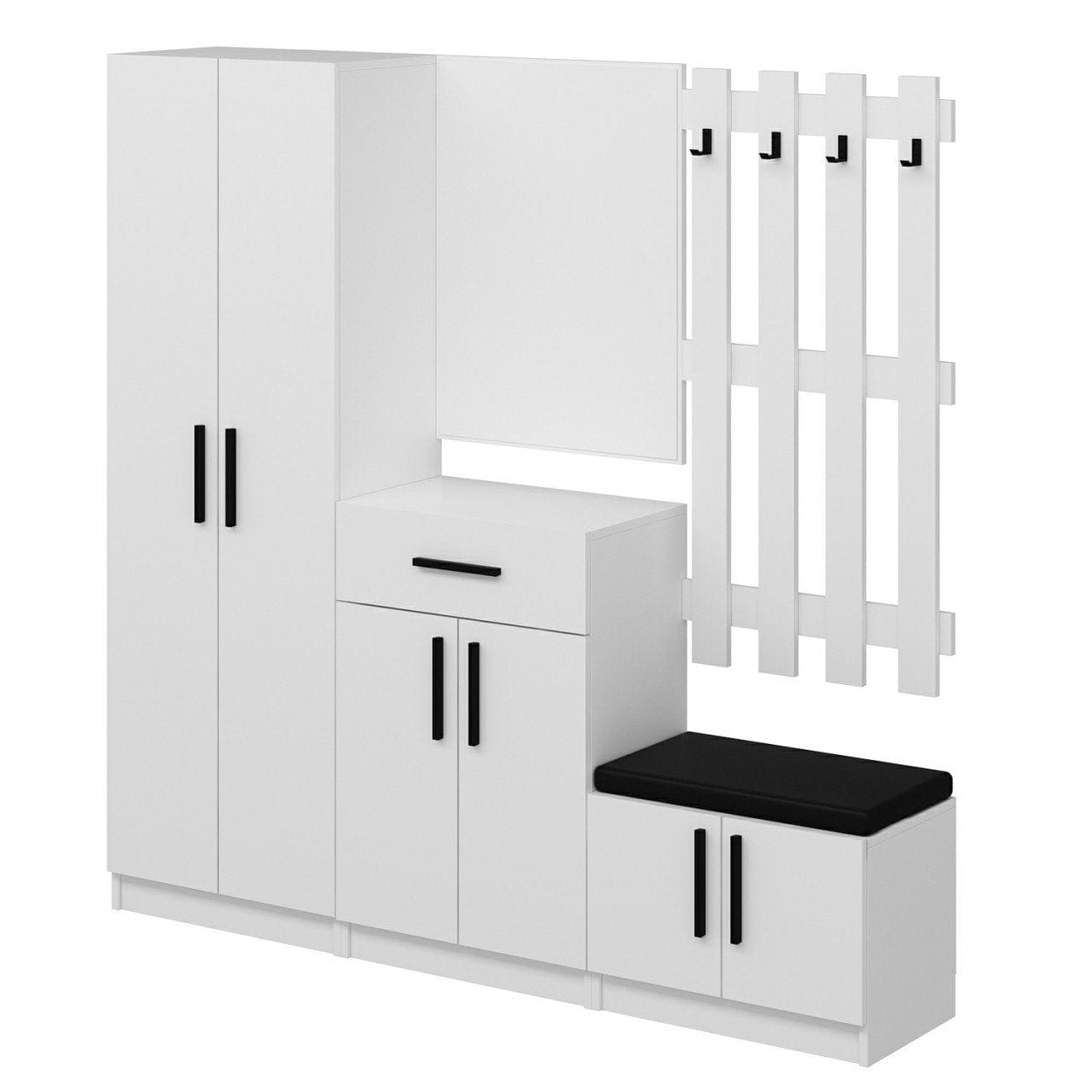 Asir Armadio da ingresso con 6 ante e 1 cassetto Noah 7310 Bianco