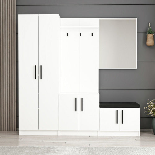 Asir Armadio da ingresso con 6 ante e specchio Noah 7304 Bianco